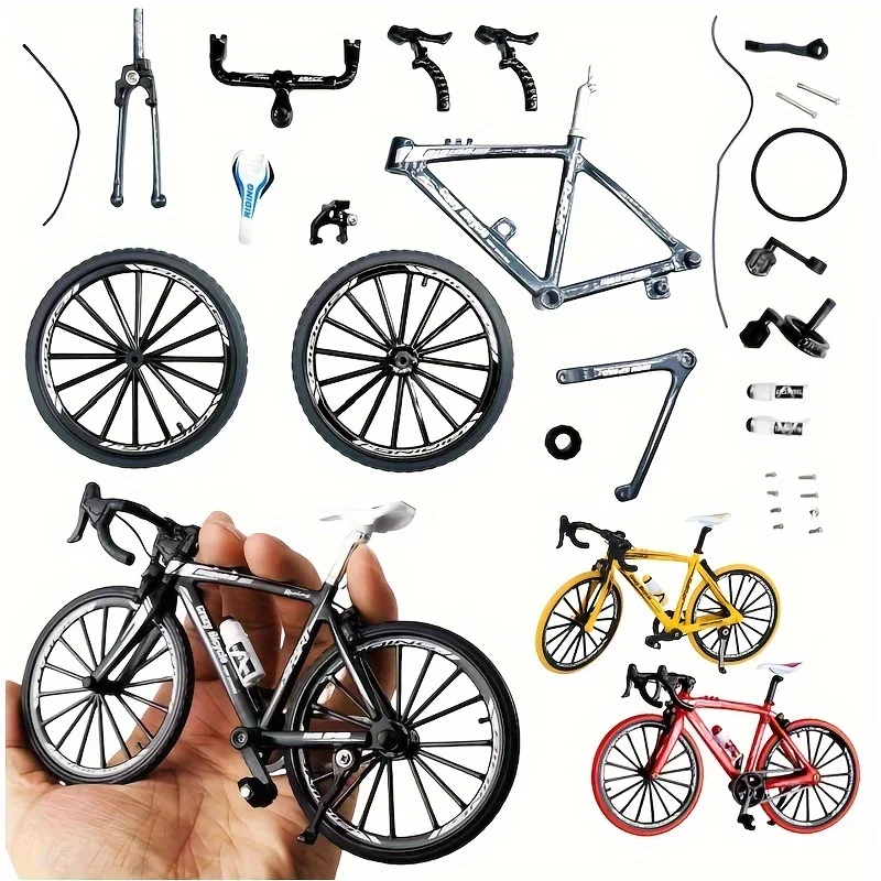 DIY Mountain Bicycle Model Ornament , 1:8 Alloy Simulation Mini Bicycle Model Scale Kit