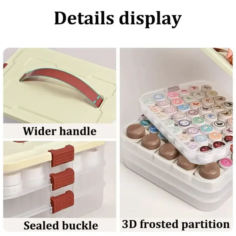 1/2/3/4 Layers PVC Nail Polish Jar Organizer UV Gel Storage Box Nail Art Tool Empty Container Quick Install Cosmetic Case
