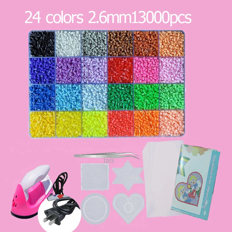 Hama Beads Box Thermomosaik-Bügelperlen, Bügelperlen, Schmelzperlen, DIY-Spielzeug, 24 48 72 Farben 2,6MM 5MM