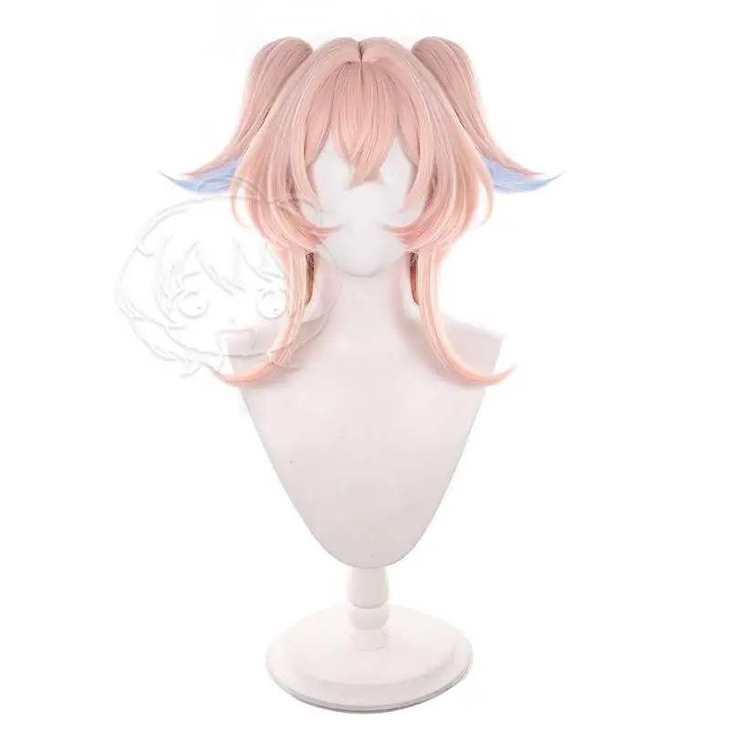 Anime Genshin Impact Linnea Damen Cosplay Perücken Kostüme Kopfbedeckung 50cm Lange Simulierte Kopfhaut Dicke Gemischte Voluminöse Lange Haarperücken – Detail 3