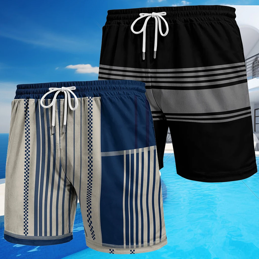 

New Men's Fashion Casual Shorts Large Beach Shorts Retro Outdoor Sports Running Fitness Swimming Shorts Sports Motorcycle Shorts