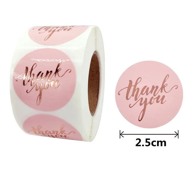 500pcs Round Labels Kraft Paper Thank You Sticker Dragees Candy Bag Flower Gift Box Cake Boxes and Packaging Wedding Stickers view 4