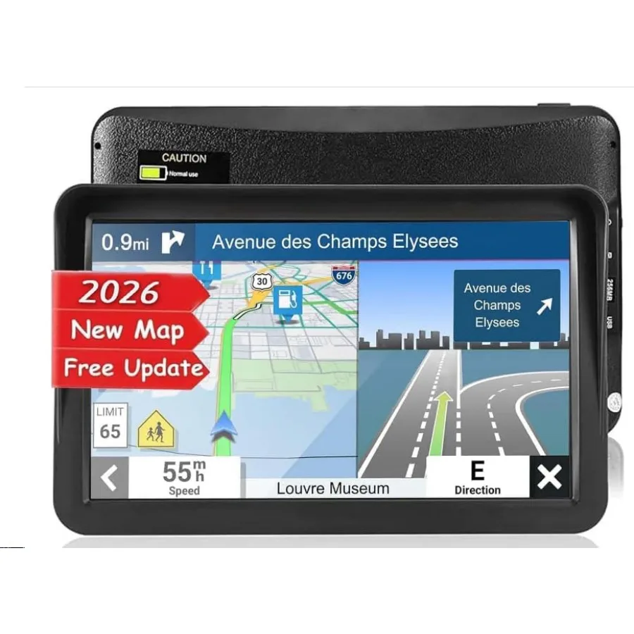 GPS Navigator for Car Truck RV: 9 Inch Touchscreen Navigation System with 2025 Maps, Free Lifetime Updates, Voice Turn Guidance