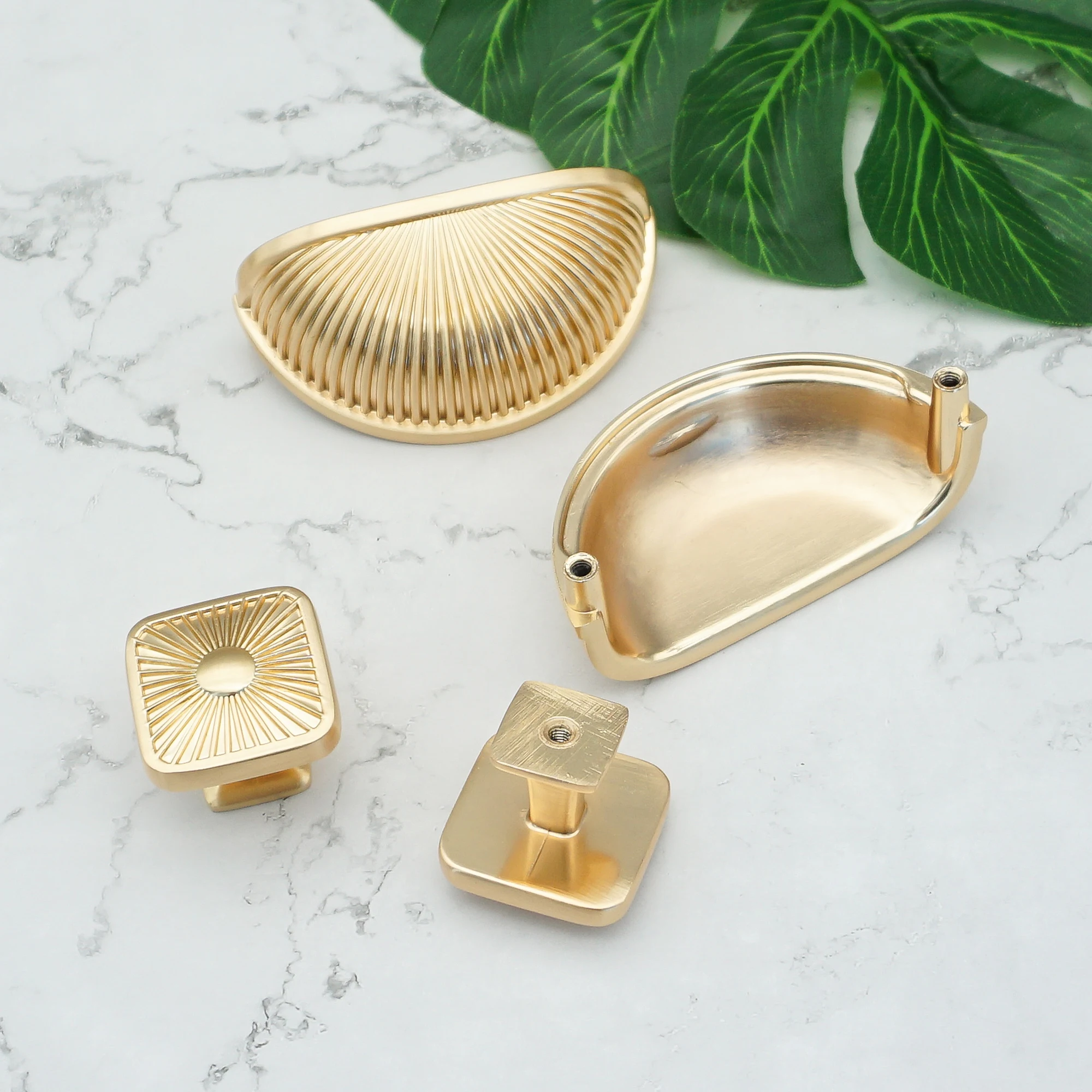 Gold Semicircle-Shape Cabinet Drawer Handles Alloy Kitchen Accessories Cupboard Door Knobs Wardrobr Pulls Furniture Hardware