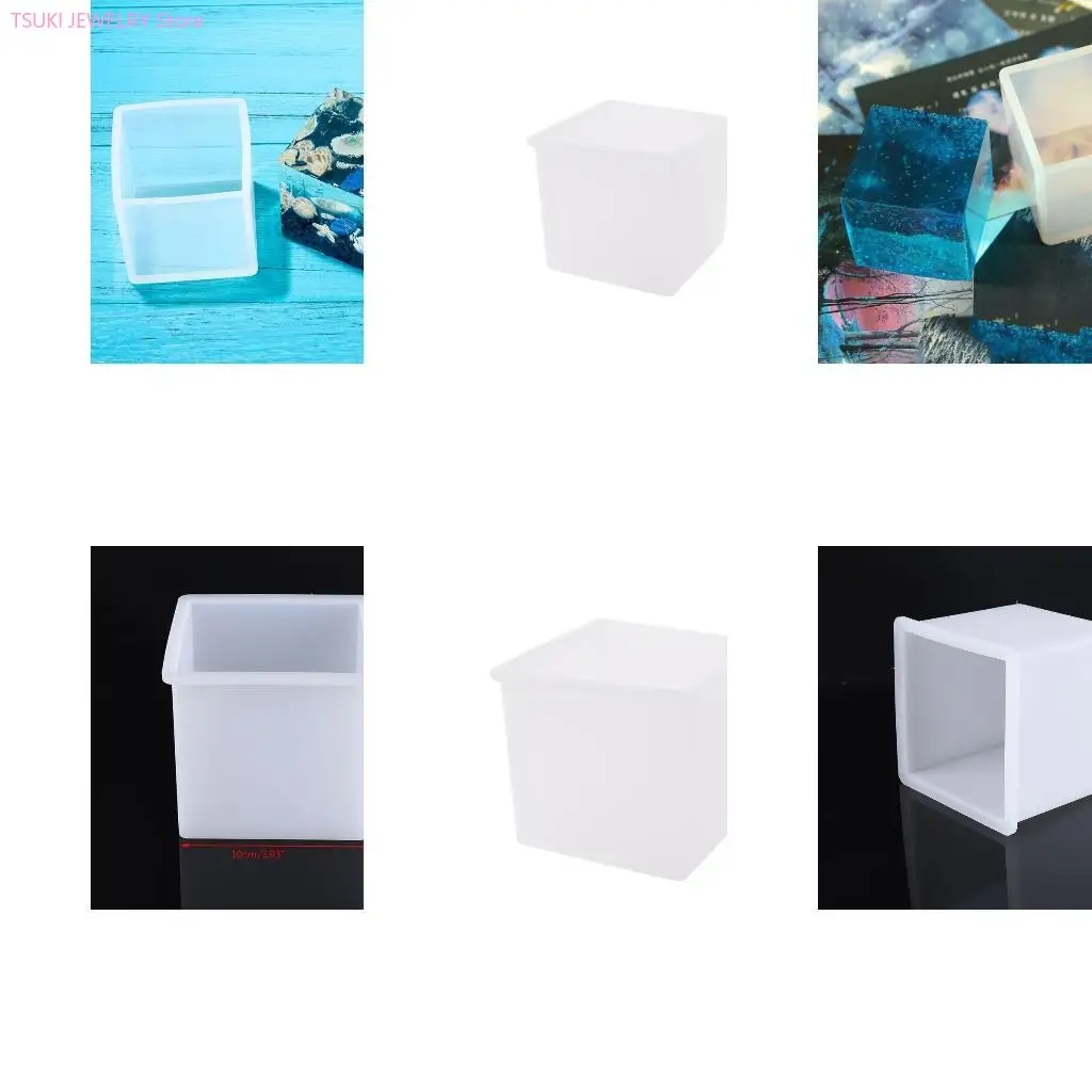 

62KE 10cm/4in Super Large Cube Square Silicone Mold Resin Casting Jewelry Making Tool