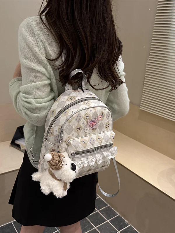 Sweet Girl Adorable Double Shoulder Backpack High Aesthetic Value Summer 2026 New Large Capacity Travel Bag Soft Commuter Style