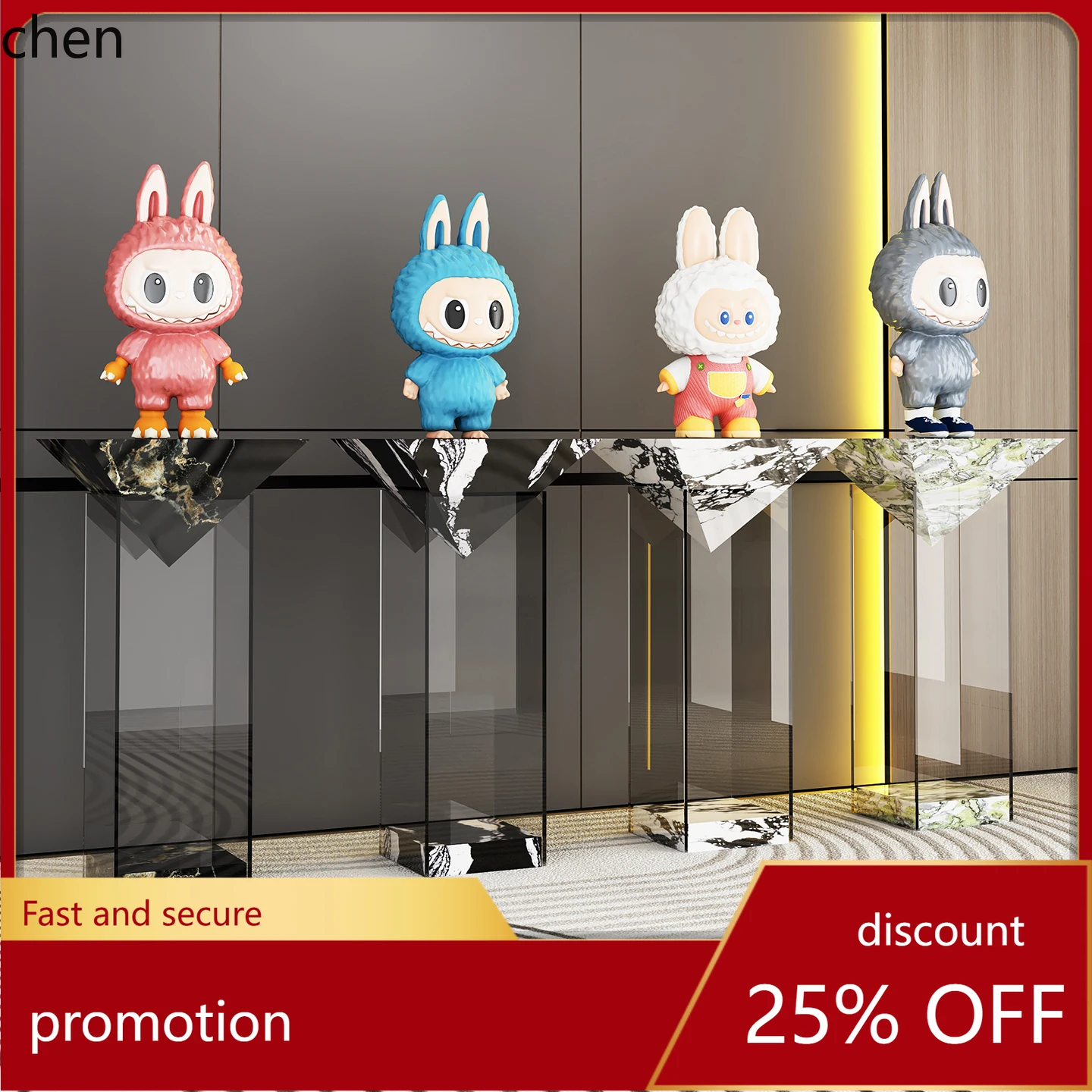 

HT Rock Plate Flower Stand Modern Minimalist Living Room Home Entrance Marble Floor-standing Ornament Corner Table Storage Rack