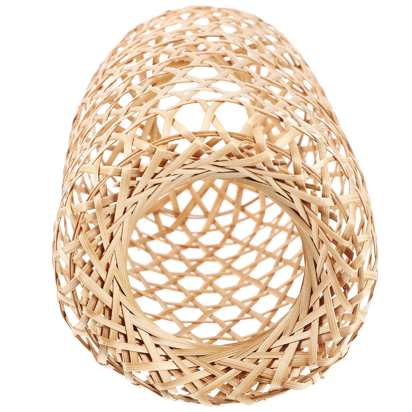 Handmade Bamboo Woven Lampshade Vintage Ceiling Light Cover Hanging Light Shade for Restaurant Home Bar Simple Lampshade