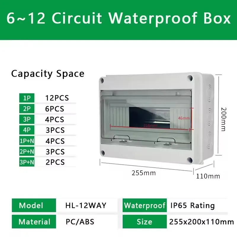 

Водонепроницаемая распределительная коробка IP65 HL-12WAY Электрический корпус из АБС-пластика Распределительная коробка серии HT