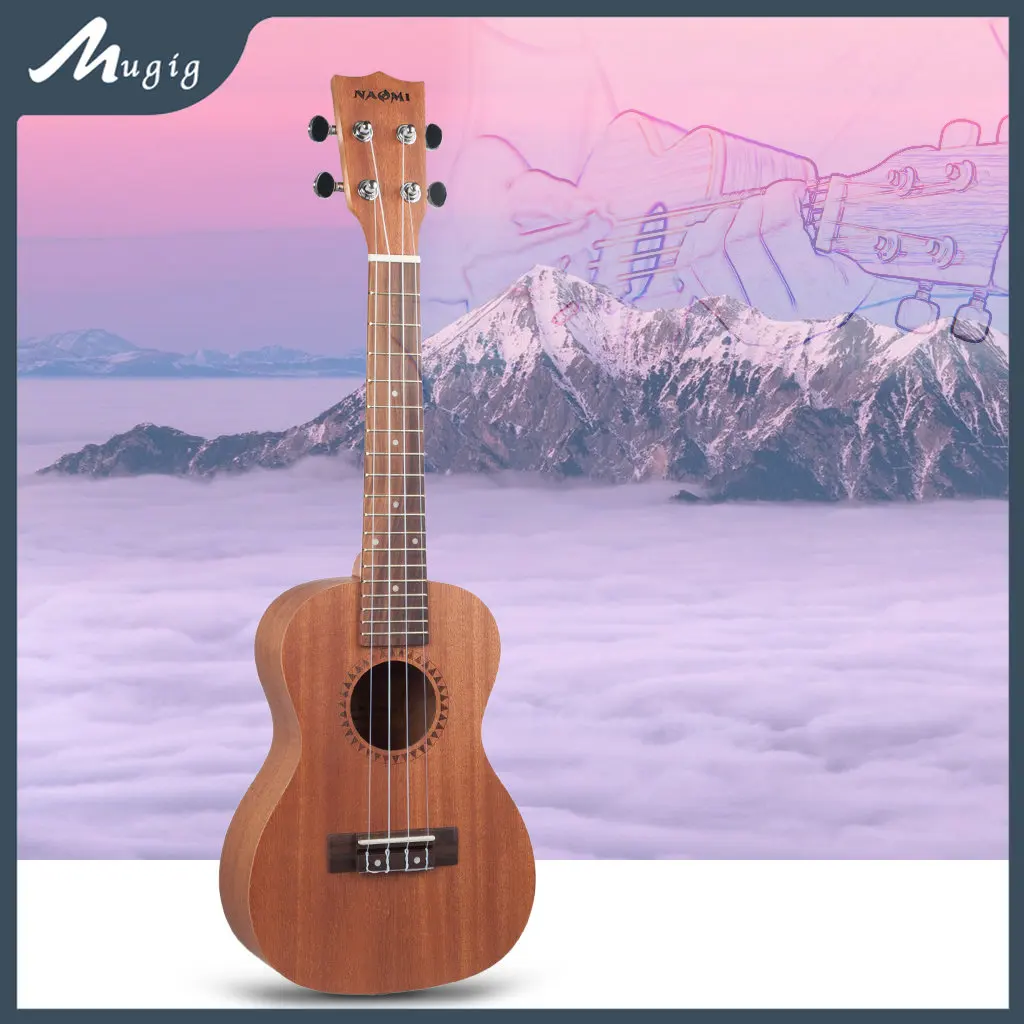 

Concert Ukulele Kit Vintage Uke for Beginner With Starter Gig Bag 23 Inch Sapele Wood Uke