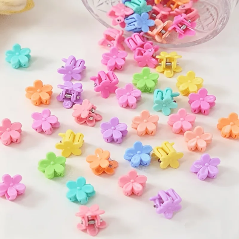 50 Stück bunte Blumen-Haarspangen | Einfache und niedliche geflochtene Haarspangen für Mädchen | Geeignet für den täglichen und festlichen Gebrauch. – Detail 6