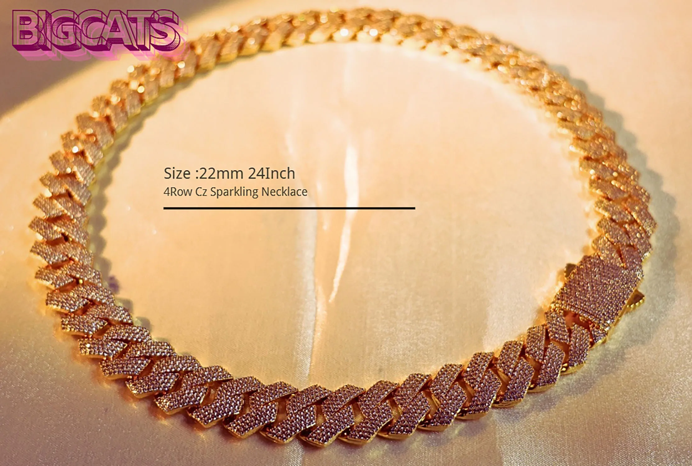

Men Hip Hop Necklace 20mm 4Row Miami Cuban Chain Gold Color Iced Out Zirconia Link Fashion Rock Rapper Jewelry