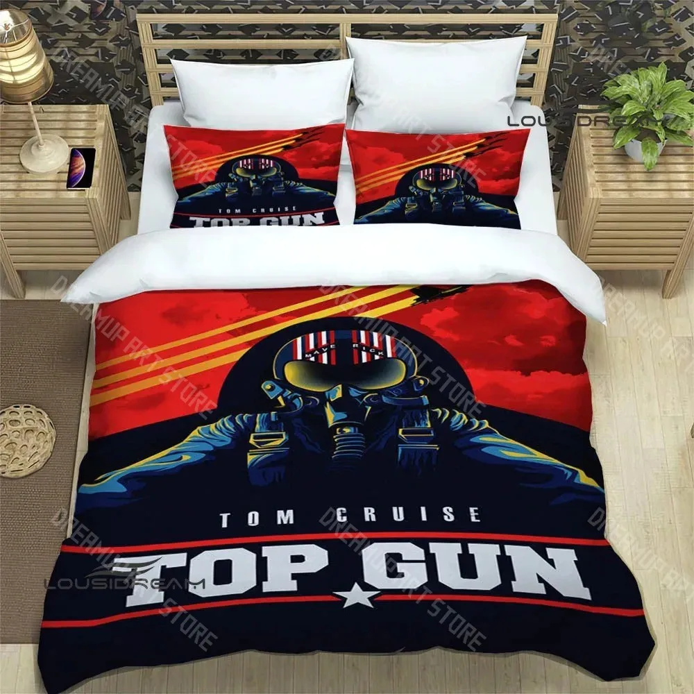 3D Printed Top Gun Maverick Bedding Set for Boys Girls Duvet Cover Pillowcase Twin Queen King Full Single Double Sizes