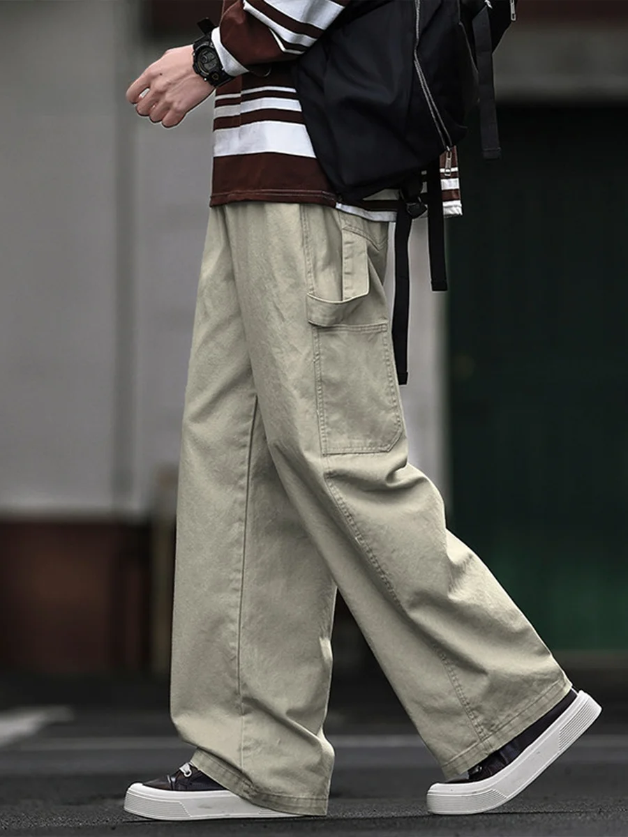 

American Sle Workwear Pants Men's Spring Autumn Heavy Du Waed Vintage Multi ket Straight Leg Loose Casual Trousers