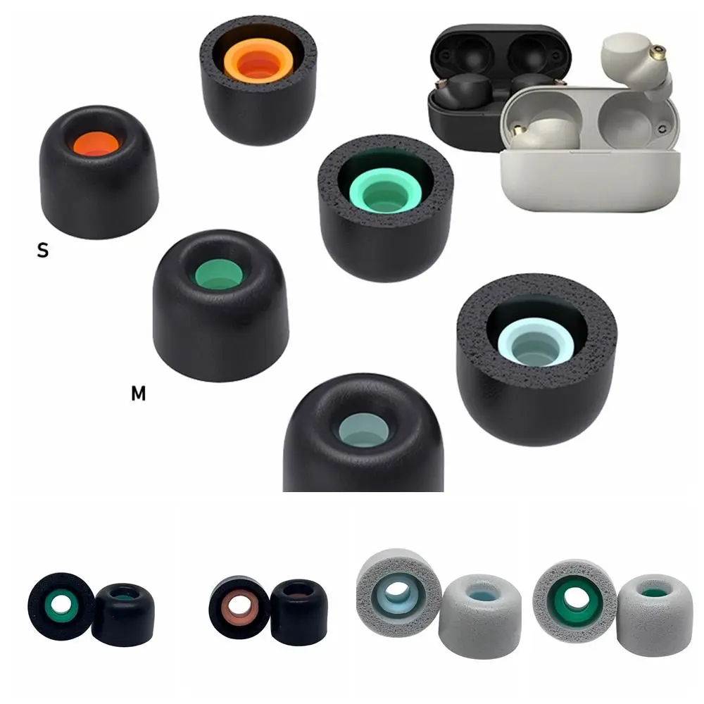 2 pairs Replacement Memory-Foam Ear Tips Cushion Earbuds WF-1000XM4 Eartips Anti Slip Earplugs Earphone Accessories