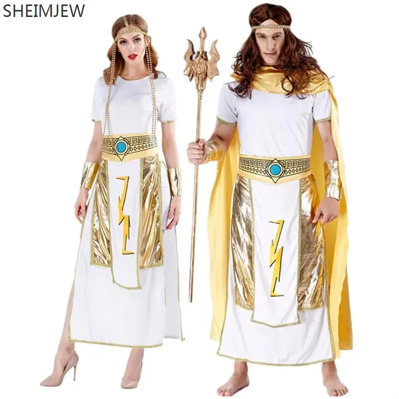 

Halloween Egyptian Pharaoh Cosplay Costumes Adult Couple Neptune And Queen Costumes Carnival Party Stage Performance Costumes