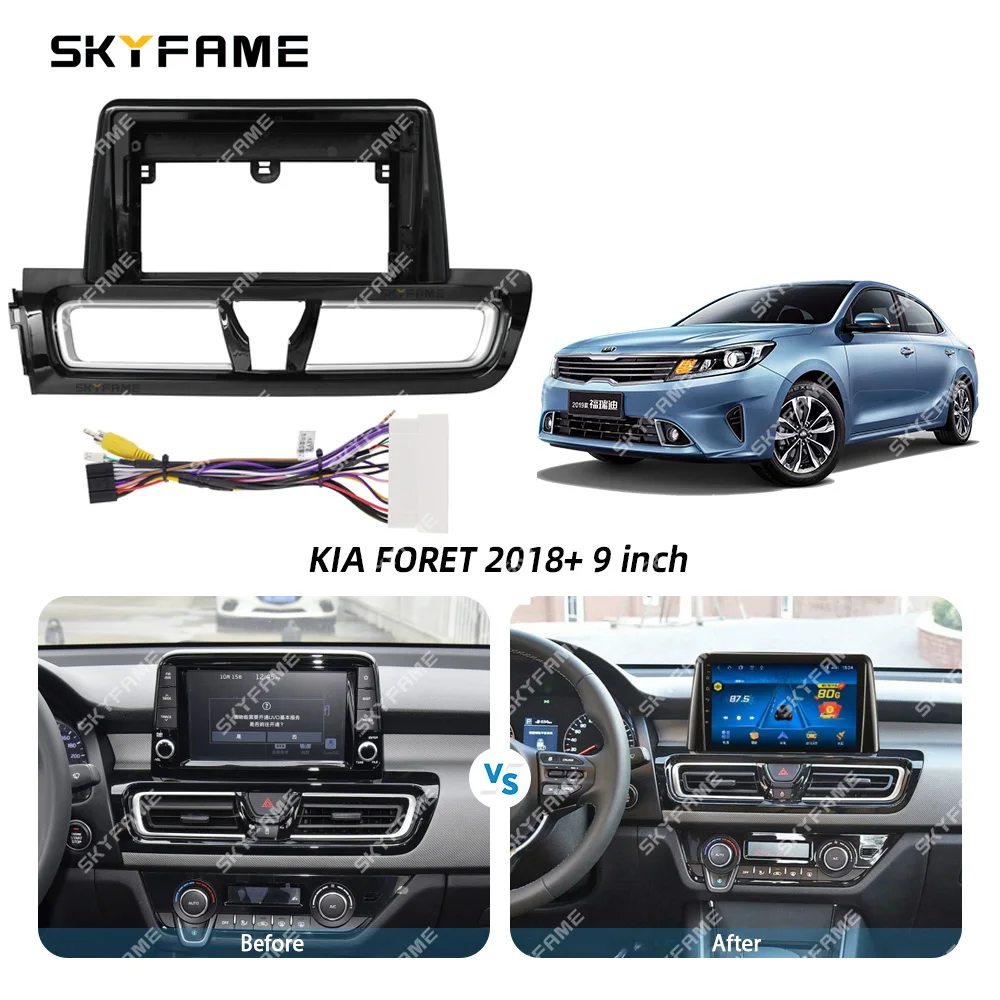 SKYFAME Car Frame Fascia Adapte Android Radio Dash Panel Kitr para Kia Forte