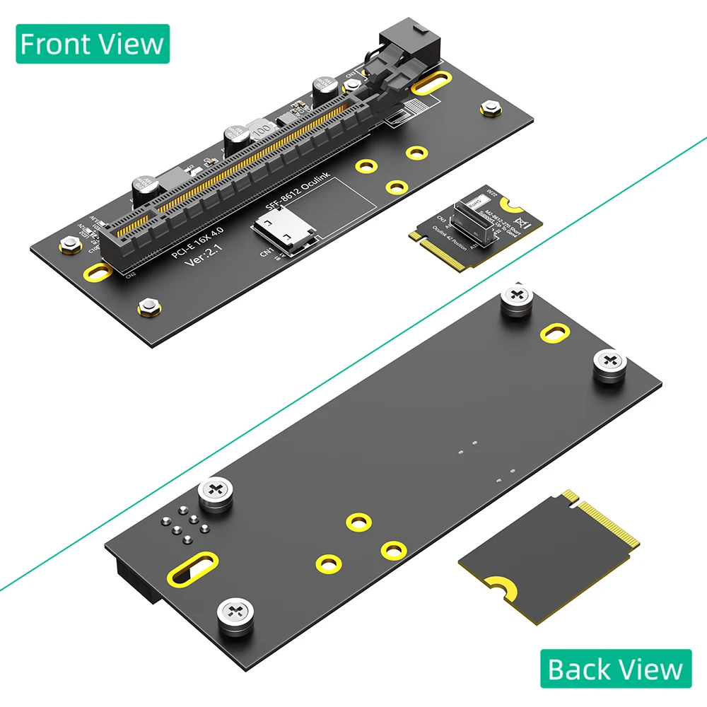 new M.2 M-Key 2230 to PCI-e 4.0 X16 with Oculink SFF-8612 Extension Cable As External Graphics Card, SFF-8612 right orientation