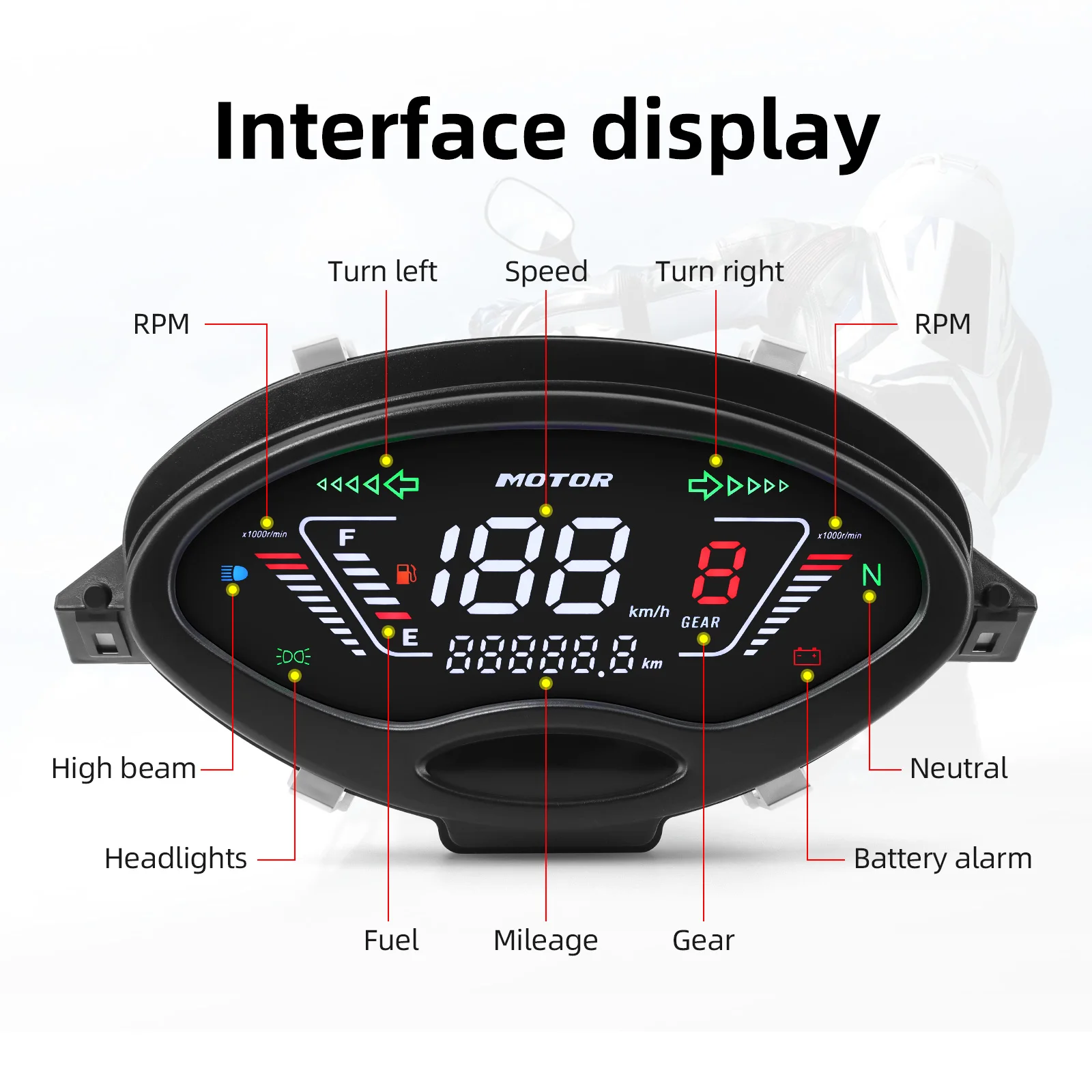 For HONDA WAVE125S 199Km/h Digital RPM Meter Motorcycle For 125 NOVA 125 Electronic Waterproof Motor LCD Meter Gear Assembly