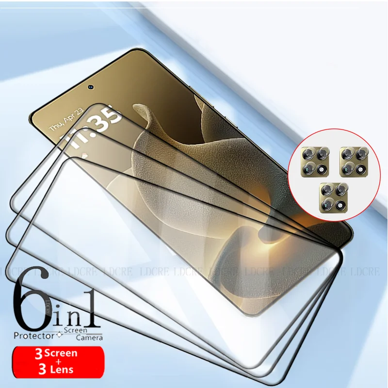 6-in-1 für Motorola Moto Signature Glas Moto Signature gehärtetes Glas 9H vollständig gebogener Displayschutz Moto Signature Linsenglas
