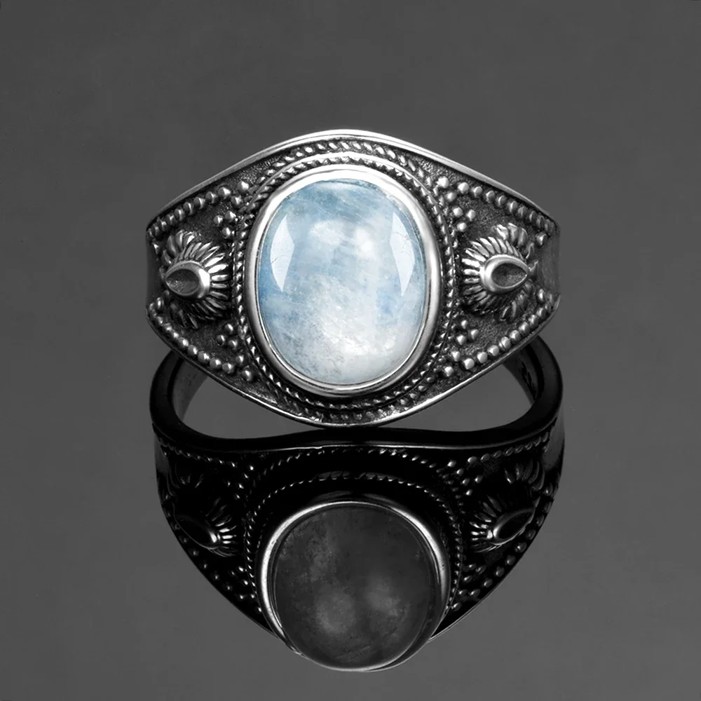 Nasiya Natural Moonstone S925 Silver Jewelry Rings Men For Women Party Weeding Anniversary Engagement Gifts Fine Jewelry