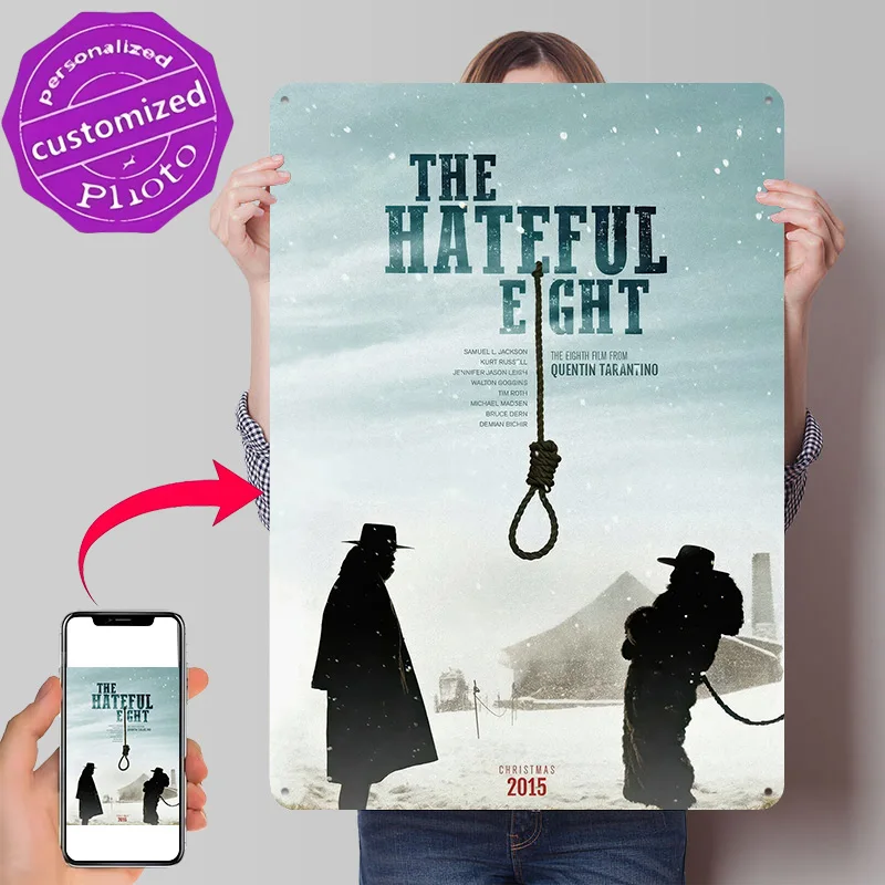 The Hateful Eight Movie 3D Texture Printed Poster Custom Vintage Metal Tin Plate Sign for Wall Art Wand Deko Home Decorations