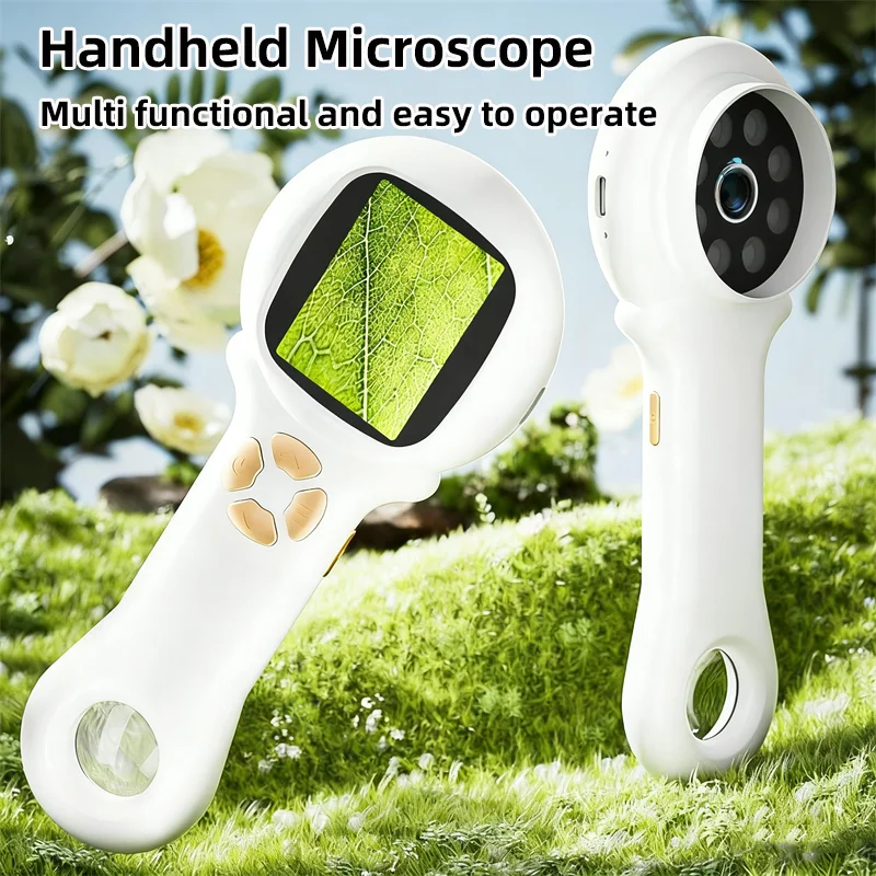 Handheld Microscope Support Taking Photos And Videos Rechargeable 500X Digital Amplifier Student Science Experiment