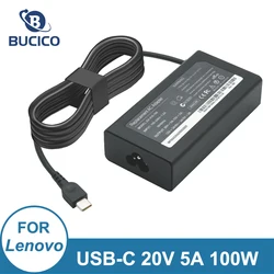 Laptop Charger 100W 20V 5A USB Type-C PD Power Adapter for Lenovo Thinkbook 13x s 14 16 17 Plus Pro16 YOGA Y9000 ThinkPad X380