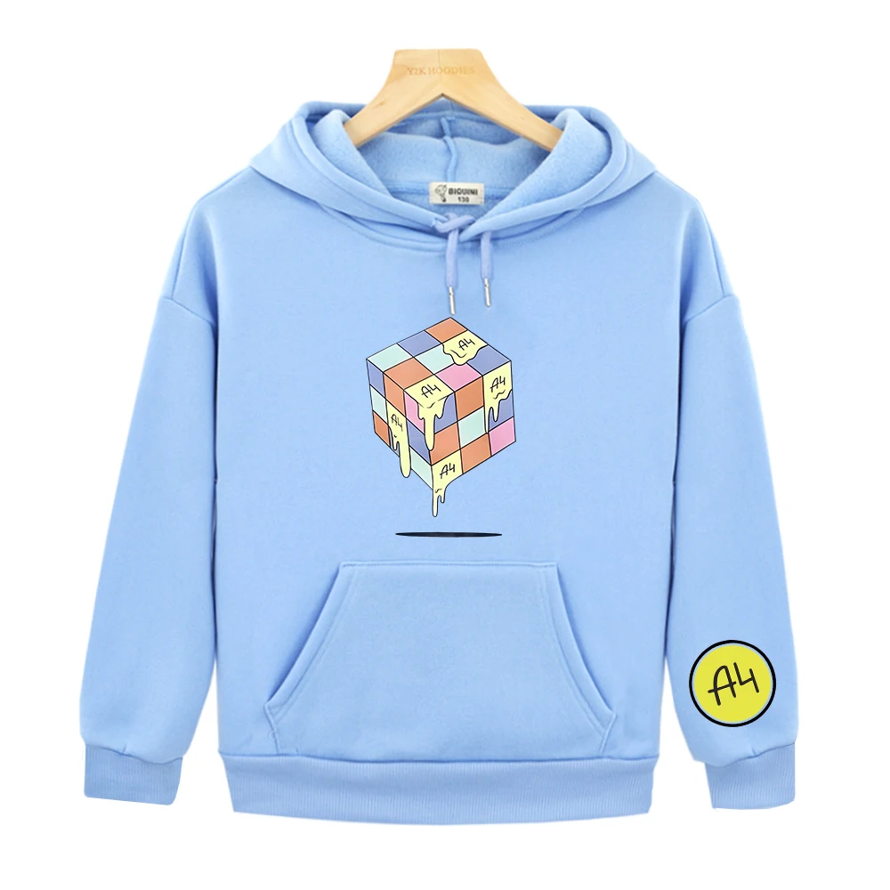 А4 Пол это Лава Cartoon Children Hoodies Comfortable Boy Girl Hooded Sweatshirts Влад A4 Бумага Print Kids Clothing Kawaii Kids
