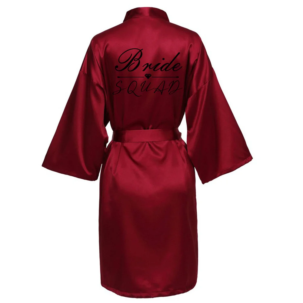 Women Silk Satin Short Night Printing Robe Kimono Robe Fashion Bath Robe Sexy Bathrobe Femme Wedding Bride RobeZK02