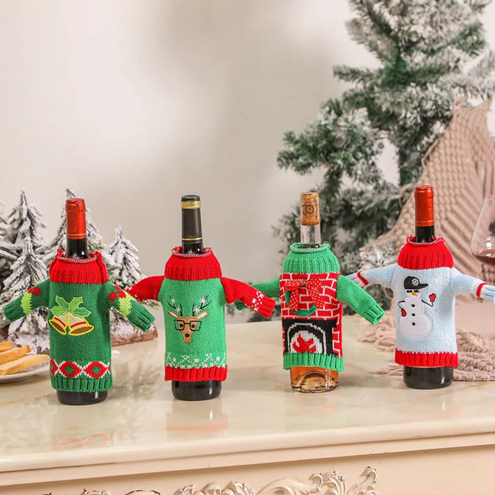 

1Pcs Christmas Bottle Cover Exquisite Production Realistic Texture Festive Atmosphere Gift Christmas Bottle Sleeve