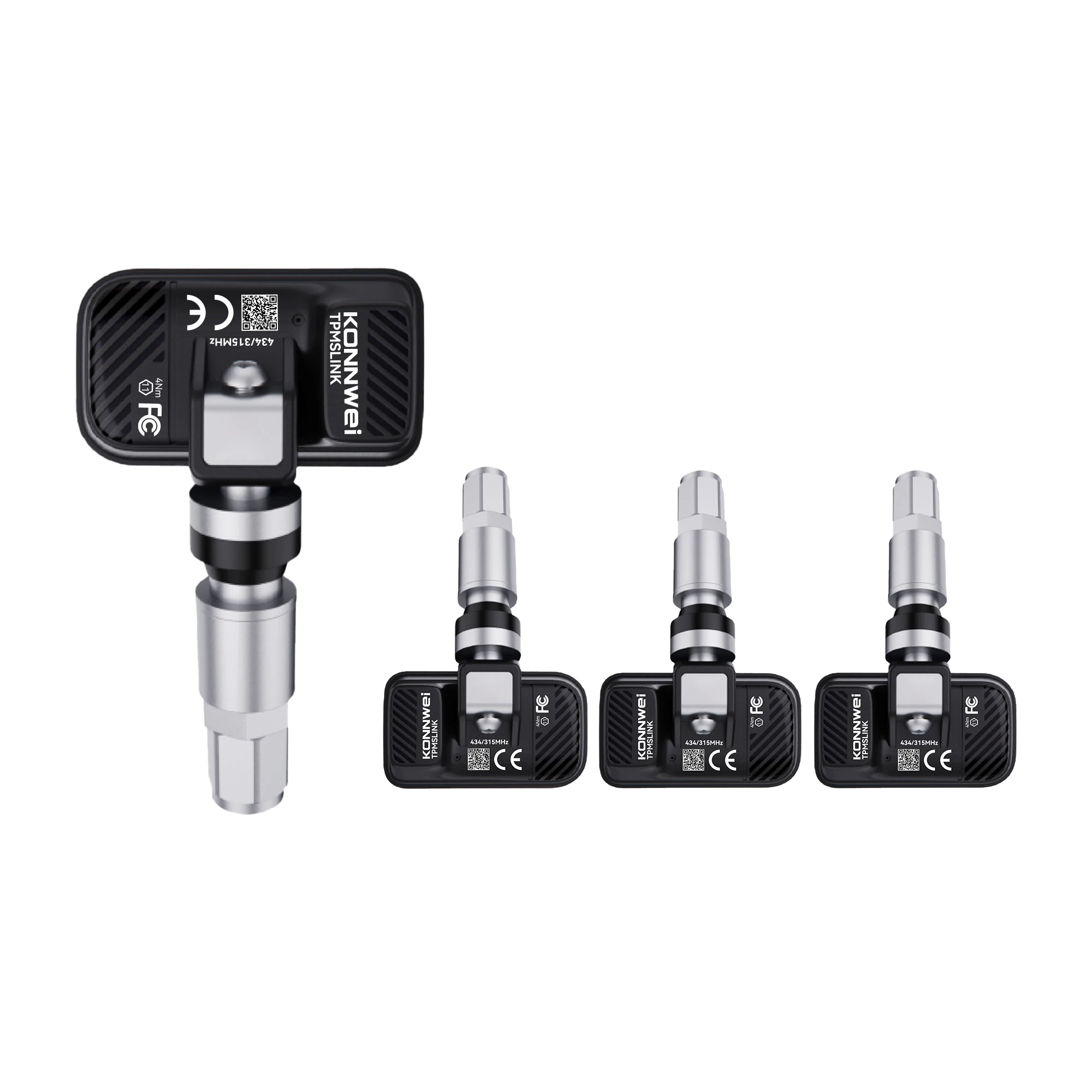 

2026 KONNWEI TK100 TPMS Sensor Kit 2-in-1 315/433MHz Car Tire Pressure Sensor OBD Relearn Compatible