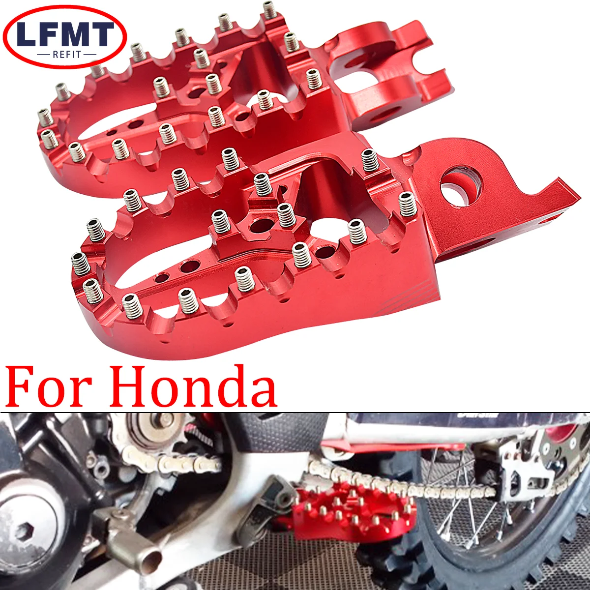 

Dirt bike studded pedals For HONDA CR CRF 125R 150R 250R 250X 450R 450X 250RX 450RX 250F 450L MX Dirt Bike