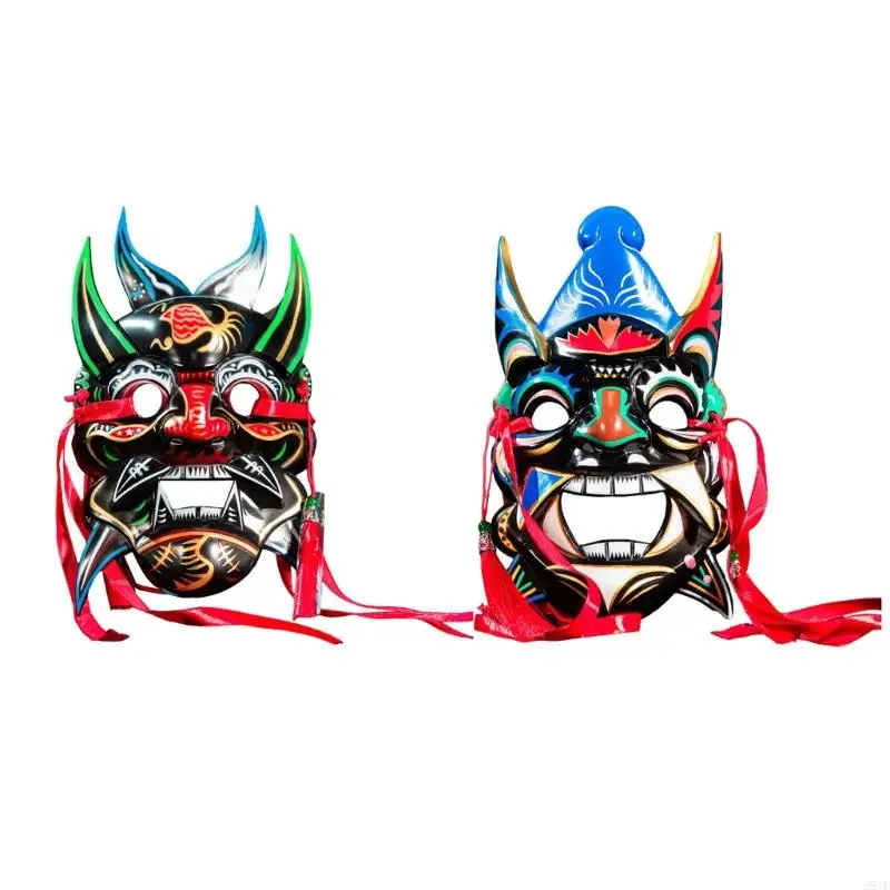 

2025 New Hand Painted Nuo Operas Mask Masquerade Mask Party Mask Aesthetic Mask for Temple Halloween Christmas Cosplay Unisex