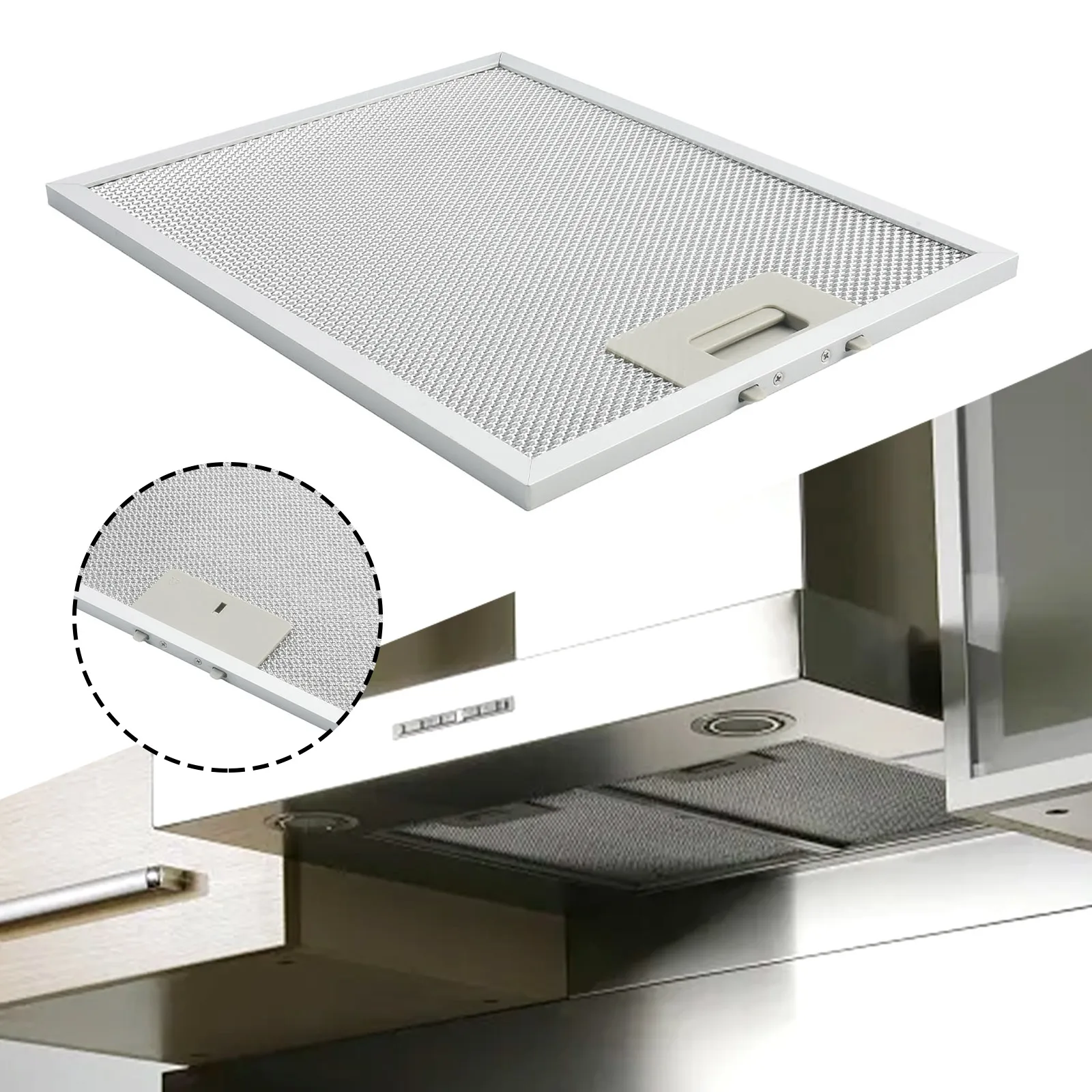 Saringan dapur Stainless Steel, aksesoris kerudung dapur jangkauan 298X239mm x 9mm, ekstraktor ventilasi