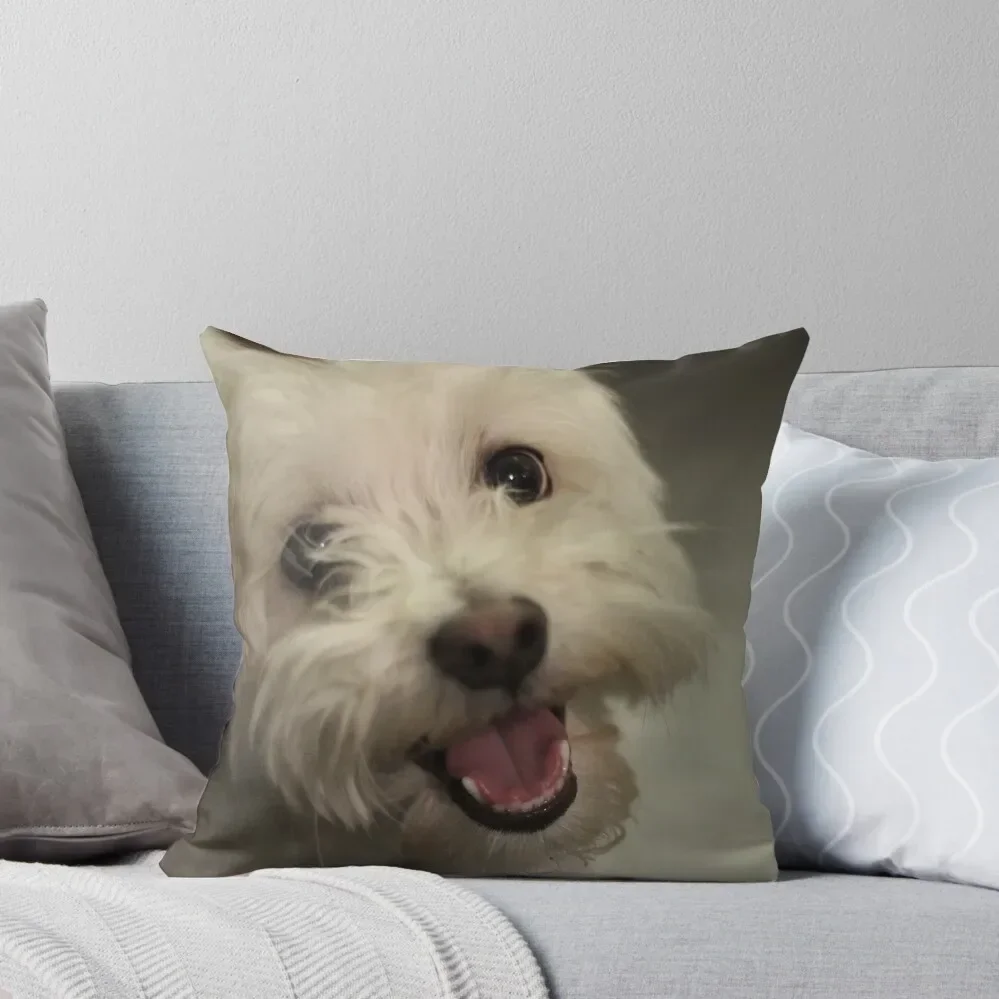 

White Smiling Happy Havanese Puppy Throw Pillow luxury sofa pillows christmas decorations 2024 Luxury Pillow Cover Pillow