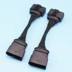 LARBLL 2PCS Xenon Headlight 10 to 14 Pin Wiring Harness Connector Plug Adapter fit for VW Golf MK6 1J0973737