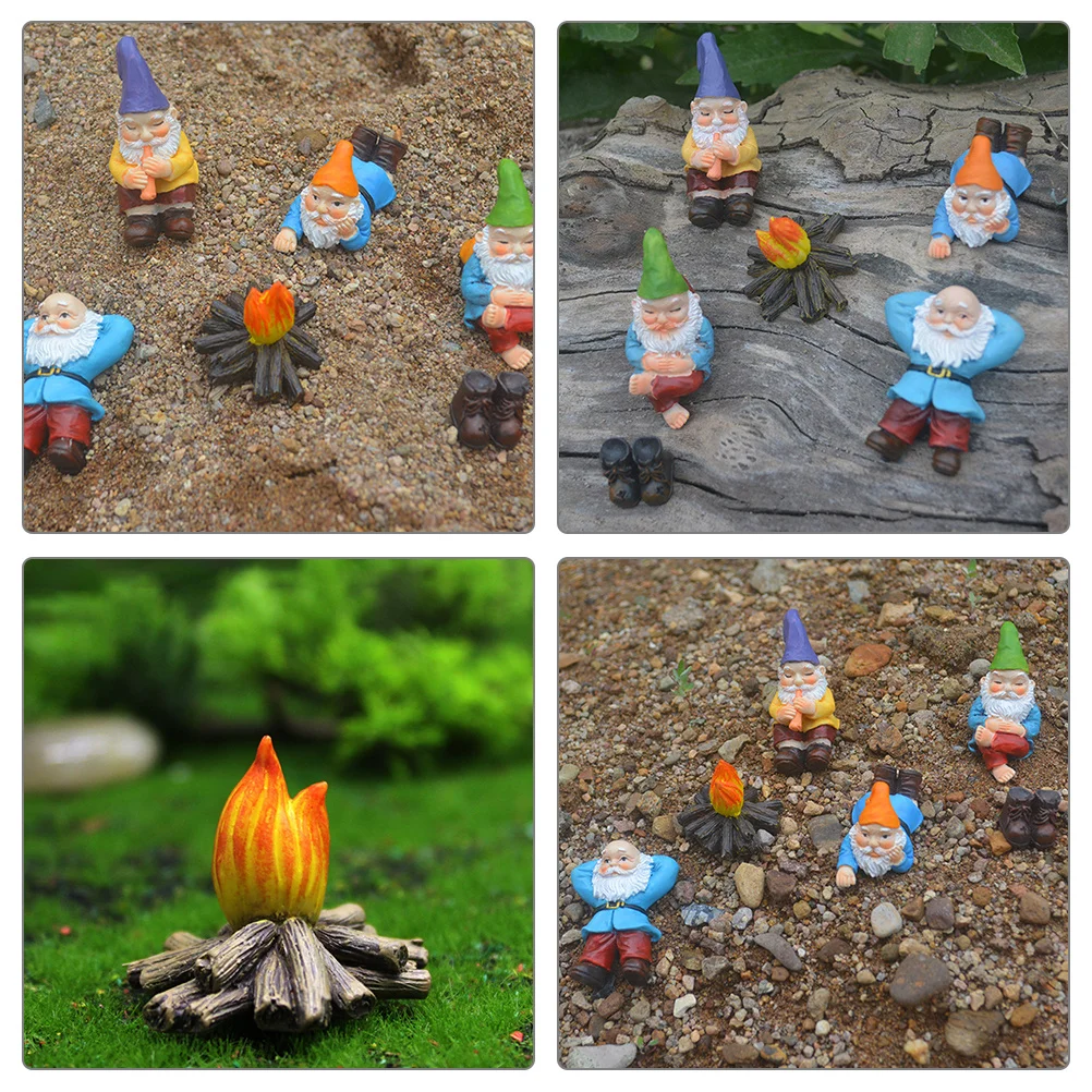 

1 set Resin Gnome Ornaments Miniature Dwarf Statues 5.5 Inch Small Garden Gnomes Decorative Figurines For Home Yard Outdoor