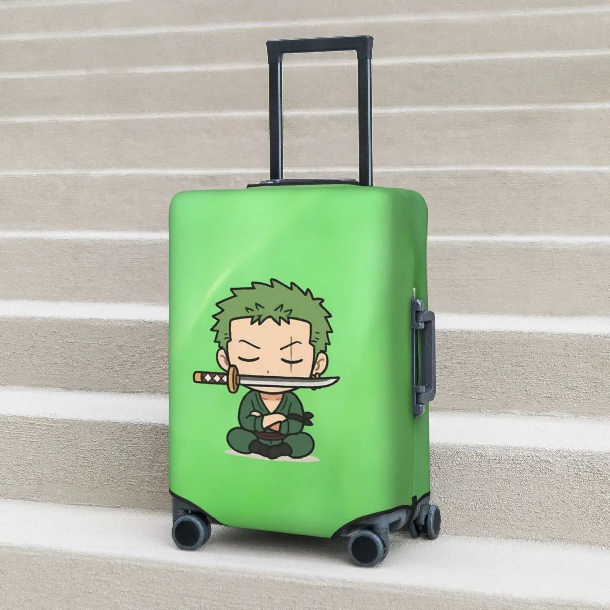

Minimal Solid Green Zoro One Piece Suitcase Cover Practical Business Protector Luggage Accesories Holiday