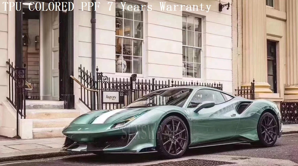 

7.5 Mil Thick TPU Francesca Green PPF Paint Protection Film Impact Resistant Car Detailing Enthusiast