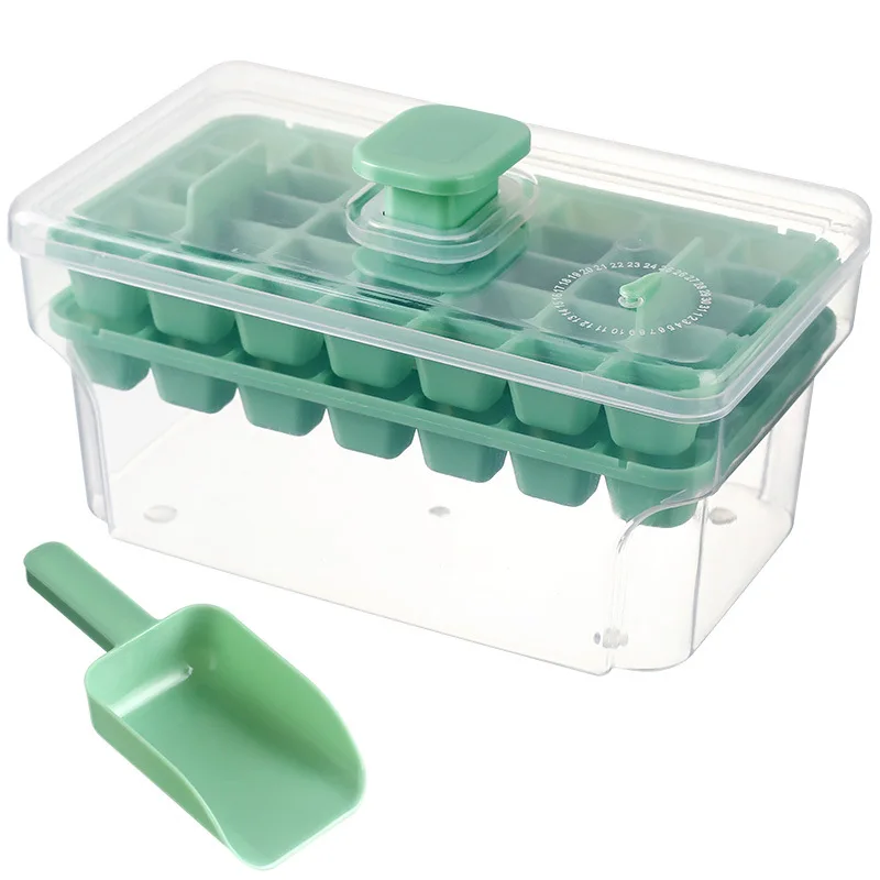 One-Click Press Plastic Ice Grid Mold Quick-Freezing Household Ice Box Storage Tool Easy Demold Ice Cream Maker