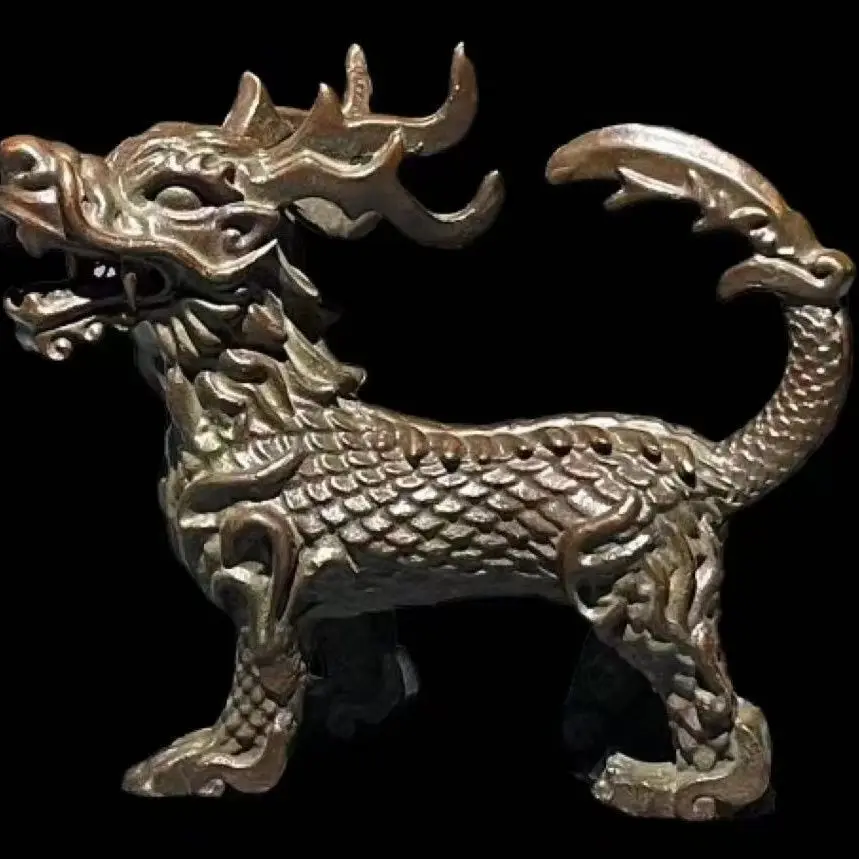 Retro Dragon body auspicious beast Ornament Decoration Tea Pet Figurines Desk Decor Accessories