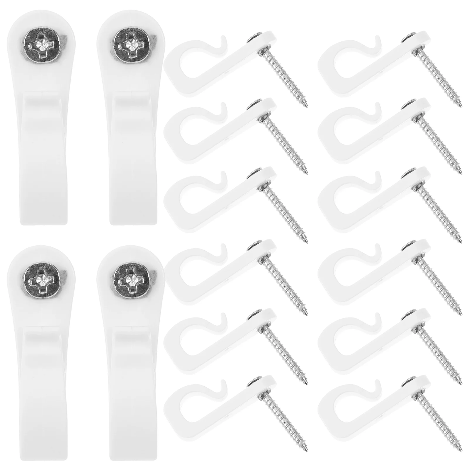 20 Sets Hanging Lights Screw-in Hook Hanger Hooks for LED White Screws Christmas Clips