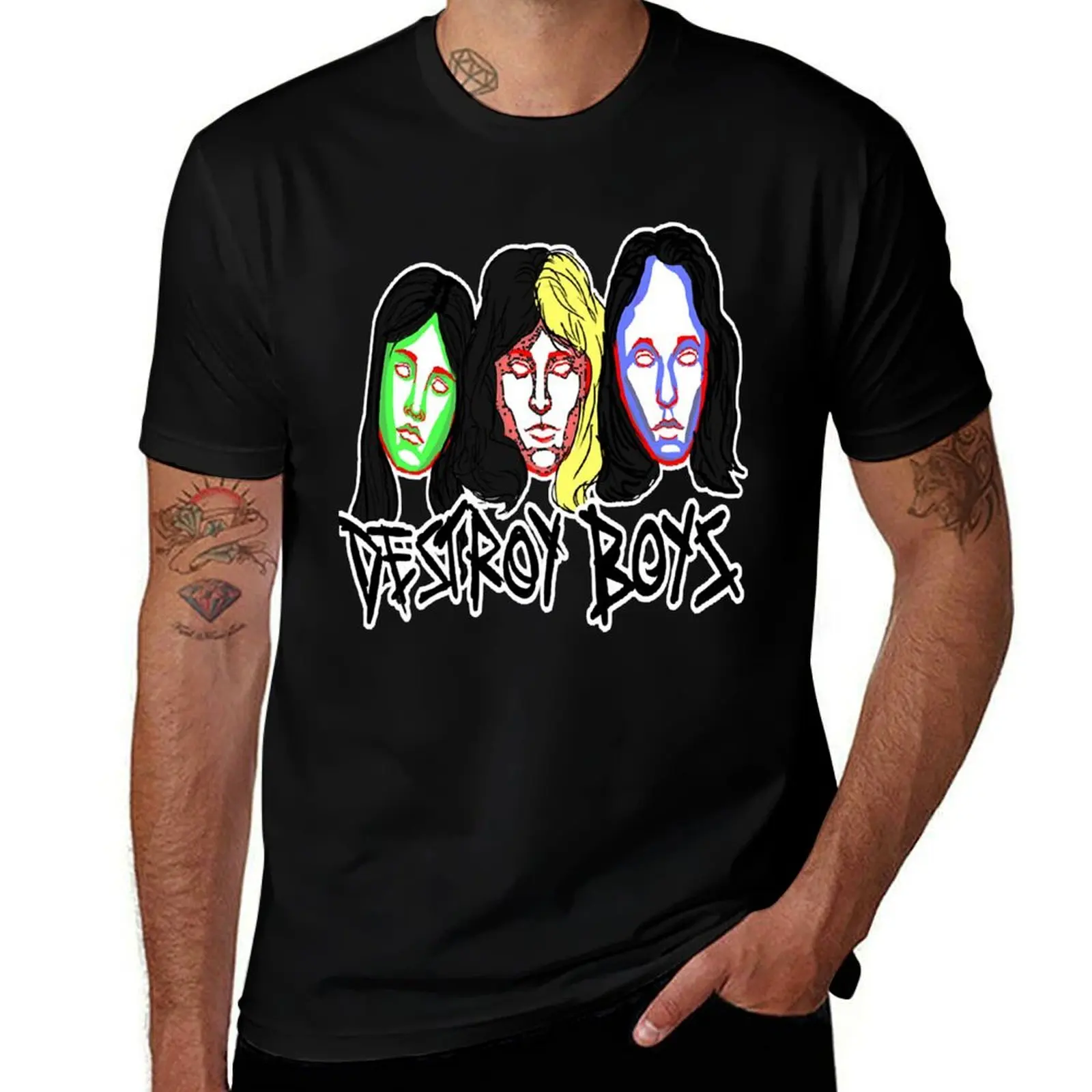 

amazing logos rock band destroy boys band Classic T-Shirt anime t shirts oversize man t shirts for men casual