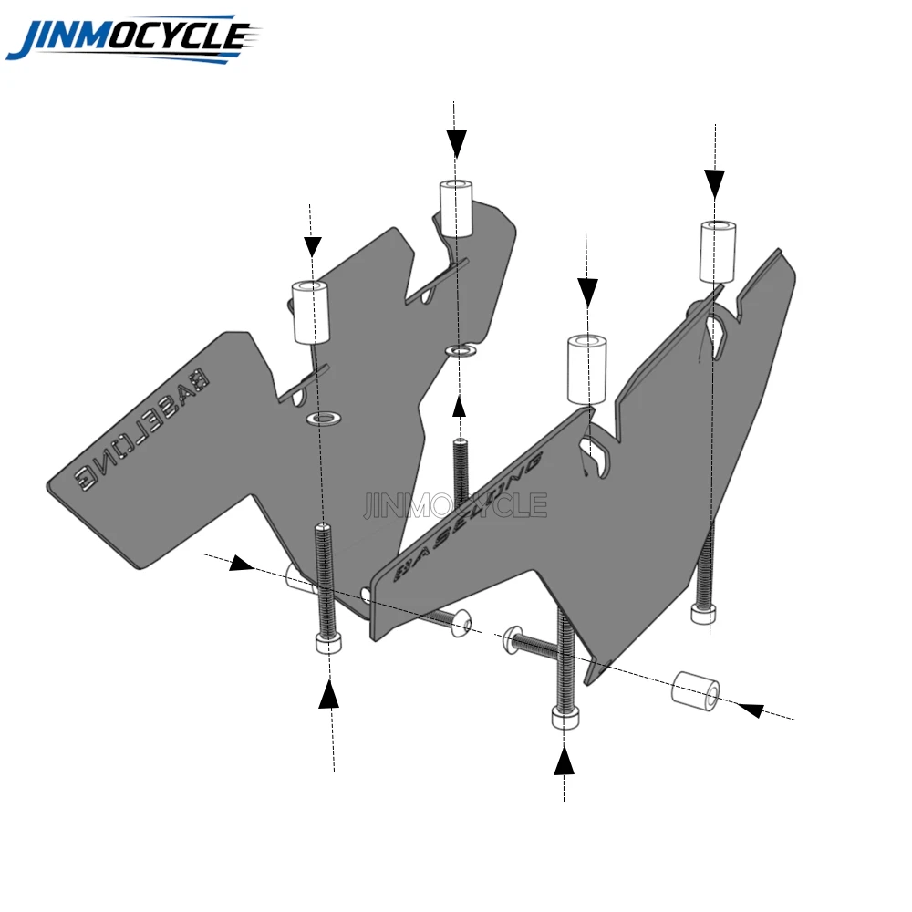 JINMOCYCLE For BMW R1300GS R 1300 GS ADV GS1300 Side Fender Mudguard Extension Passenger Splash Guard Kit R1300GS 2026 2025 2024