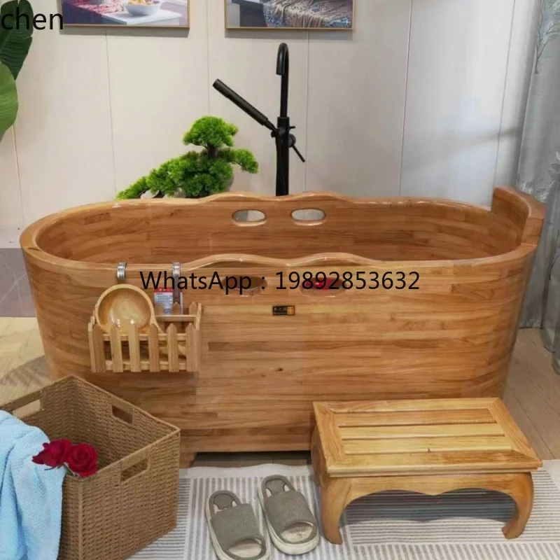 YXY Oak Barrel Bath Bucket Adult Wooden Bathtub Home Solid Wood Bath Bucket Basin