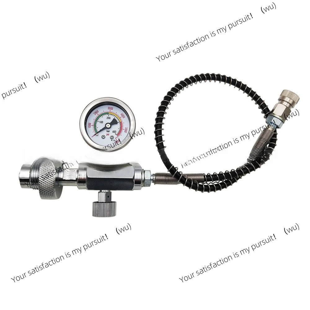 Submersible G5/8 threaded inflator, connector, airstrip 50cm trachea, large to small valve