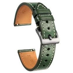 HEMSUT Italy Genuine Cowhider Watch Band For Men Vintage Soft Wrap Handmade Leather Wrist Straps Quick Release 22mm18mm20mm