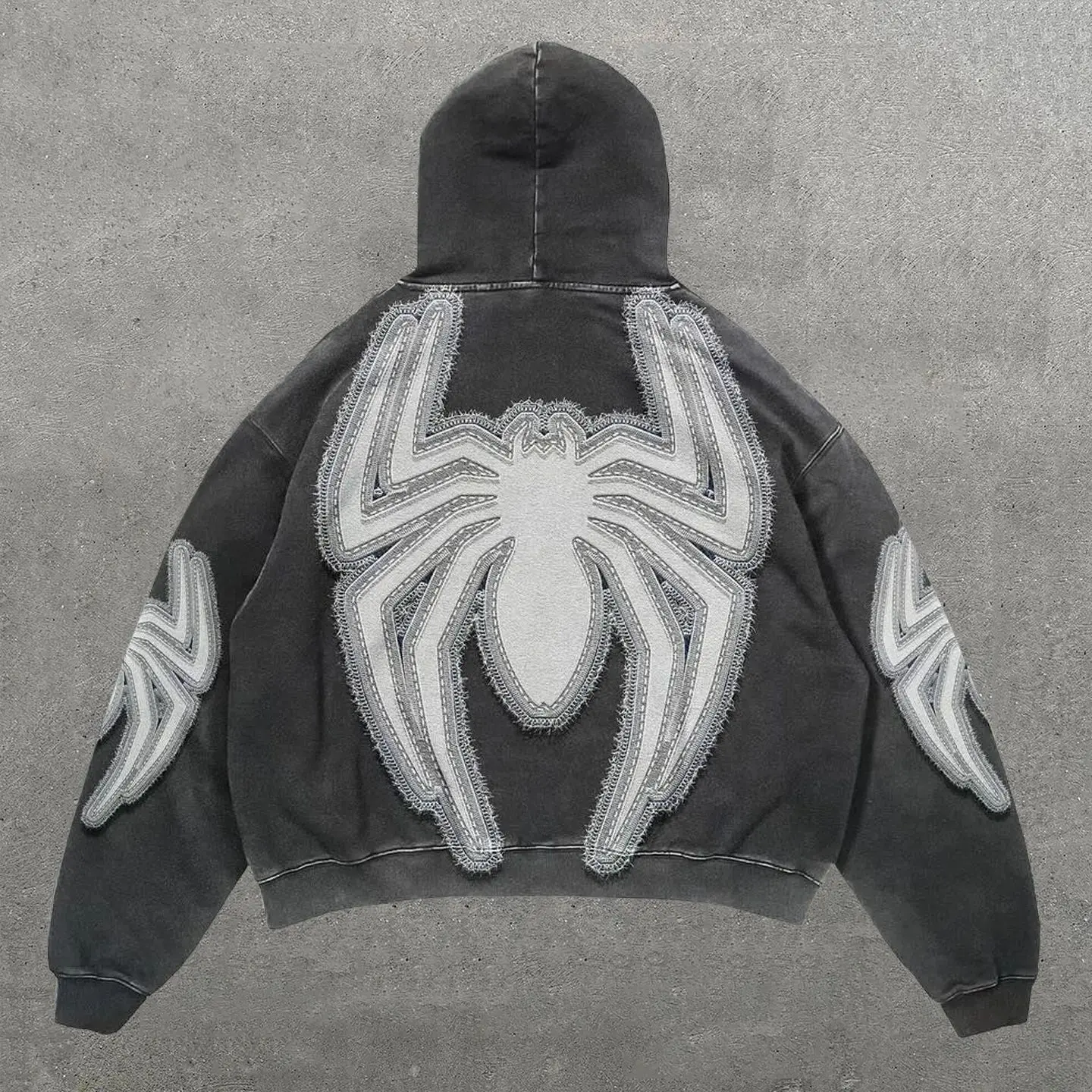 Homens Personalizados Spider Print Hoodie, Streetwear de grandes dimensões, Hoodies casuais, moletom, agasalho, Harajuku Y2k Top, Vestuário Vintage