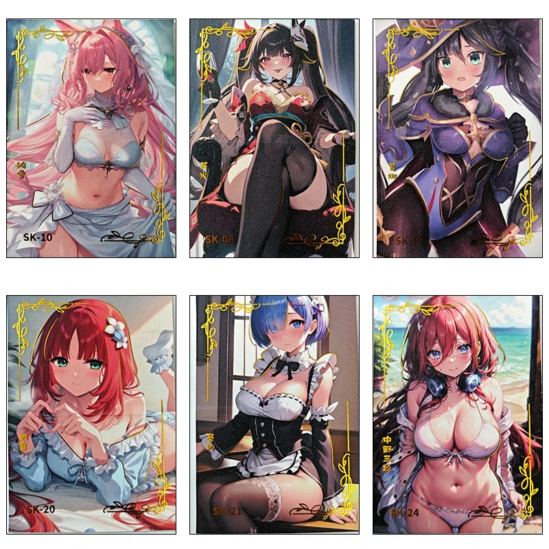 

Goddess Story Raiden Shogun Rem Nakano Miku Bi-Fold Card Anime Character Bronzing Collection Card Cartoon Toys Christmas Gift